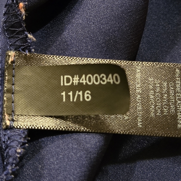 Express Women's Blue Chiffon Blouse Cap Sleeved Black Inlaid Lace Yoke Size XS - Picture 5 of 9